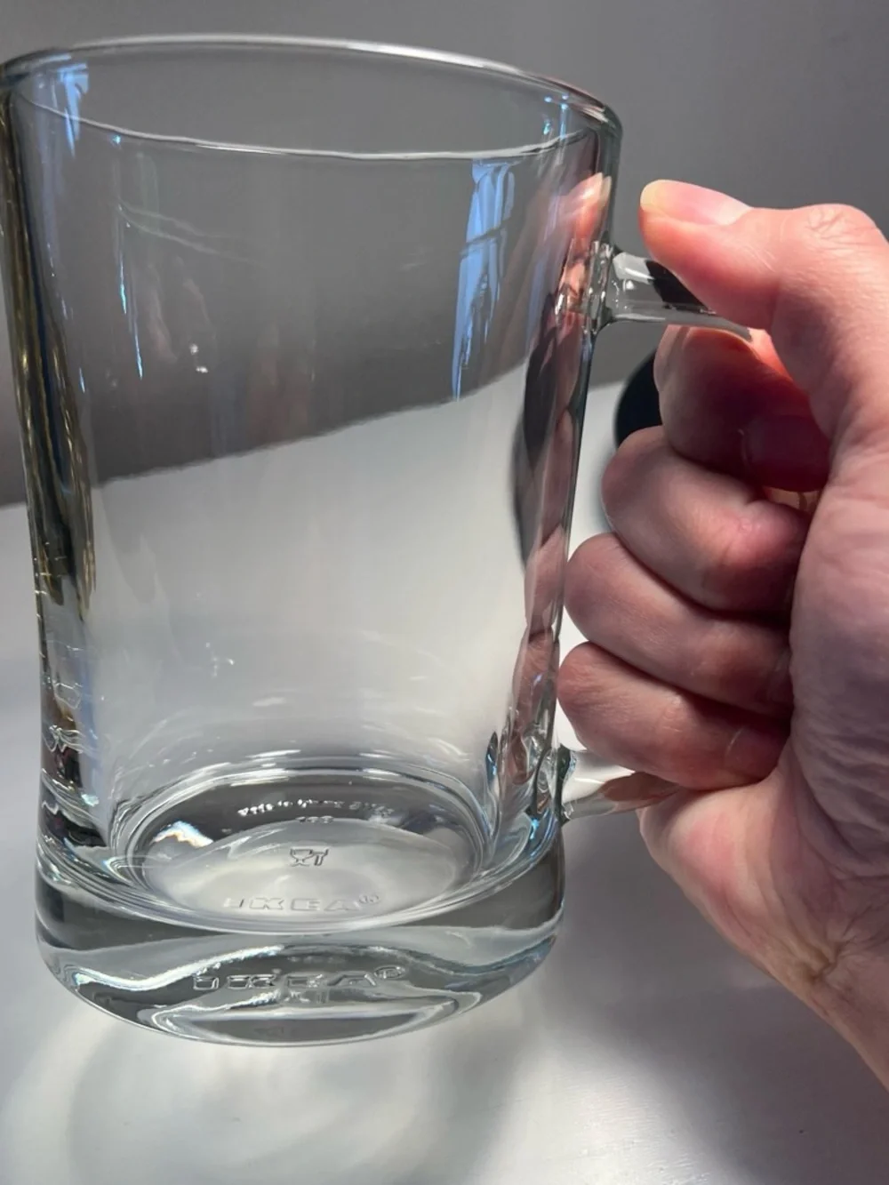 IKEA MJÖD Clear Glass Beer Mug Tankard | Heavy Duty 20 oz (60 cl) Stein